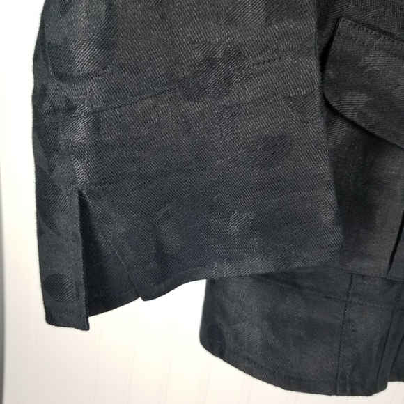 Jones NY Womens 100% Linen Blazer Jacket Size 6 Black Button Breathable Neutral - Picture 8 of 9